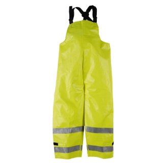 Neese 227BT Dura Arc I Series PVC/Nomex ANSI Class E Arc Flash Bib Trousers with Elastic Adjustable Suspenders, Medium, Fluorescent Yellow Protective Chemical Splash Apparel