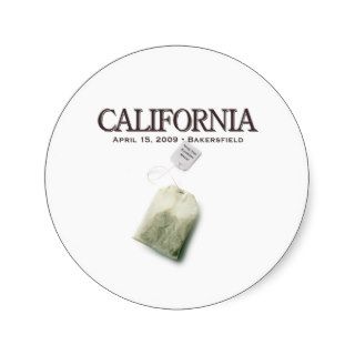 Bakersfield California Tea Party Round Stickers