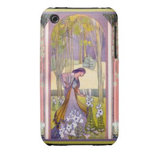 Art Nouveau Woman in Forest iPhone 3 Cases