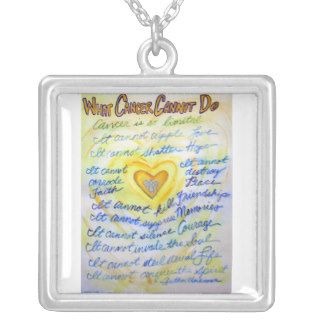 Blue and Gold Cancer Cannot Do Necklace Jewelry