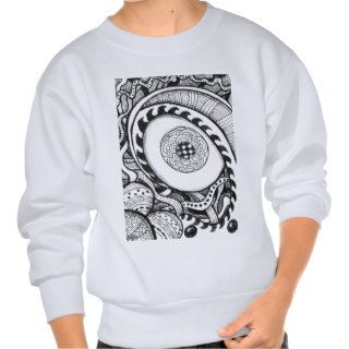 black and white abstract eye print pull over sweatshirts