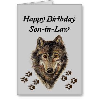 Birthday Son in Law, Wolf, Wolves, Animal, Nature Card