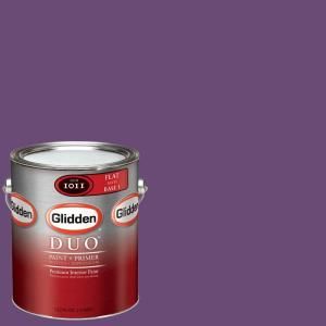Glidden DUO 1 gal. #GLV25 01F Regal Purple Flat Interior Paint with Primer GLV25 01F