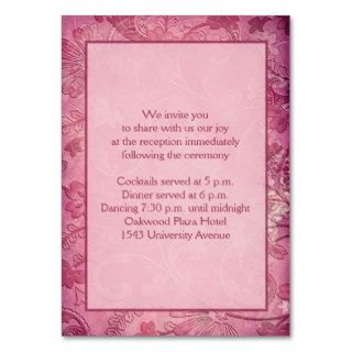 Pink Floral Paisley Reception Enclosure Card Business Cards