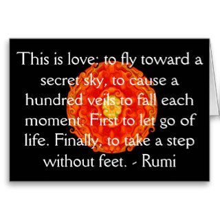 Rumi Quote   famous spiritual author, sufi mystic Greeting Card