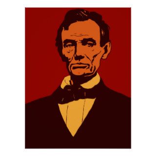 Abraham Lincoln (red) vector wall art Posters