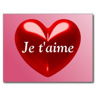 JE T'AIME   I LOVE YOU (French) Postcard