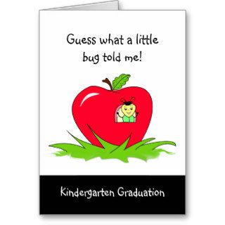 Kindergarten Graduate Red Apple Congratulations Cards