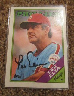 1988 TOPPS #254 LEE ELIA PHILLIES MANAGER SIGNED CARD AUTO CUBS Sports Collectibles