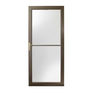 Andersen 3000 Series 36 in. Terratone Left Hand Self Storing Storm Door Brass Hardware with Fast and Easy Installation System 3SBEZL36TE