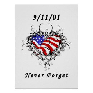 911 Tattoo Never Forget Posters