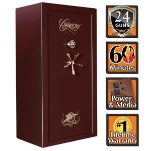 Cannon 24 Gun 60 in. H x 30 in. W x 24 in. D Hammertone Burgundy Electronic Lock Deluxe Fire Safe with Brass Finish CA23 H5FDB 13