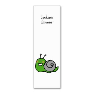 Green snail bookmark business card template
