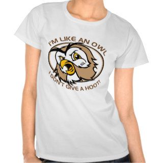 Im Like An Owl I Dont Give A Hoot Funny Saying Tee Shirt
