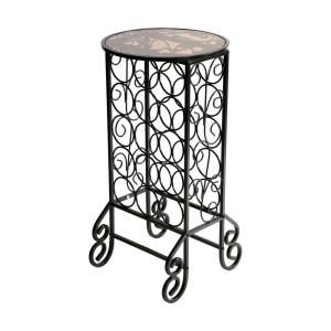 Home Decorators Collection Glass Top Table with Scrolled Iron Wine Storage GA0355T