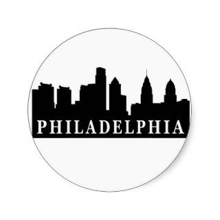 Philadelphia Skyline Round Sticker