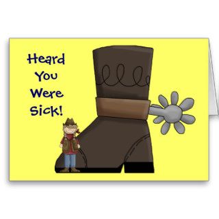 Get Well Boot & Cowgirl Card   Western