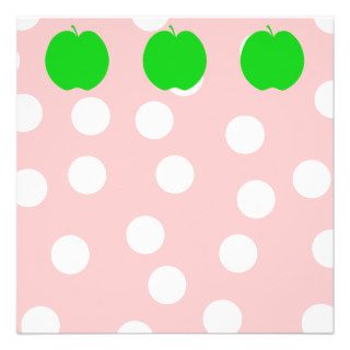 Green Apple with Spotty Background. Invites
