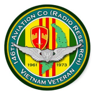 146th Avn Co RR 2   ASA Vietnam Round Stickers
