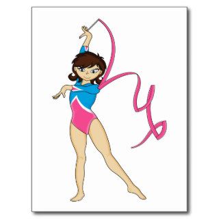 Female Gymnast with Ribbon Post Cards
