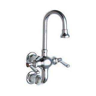 Chicago Faucets 225 261ABCP Wall Mounted Utility / Service Faucet with Lever Handles   Commercial Grade, Chrome   Touch On Bathroom Sink Faucets  