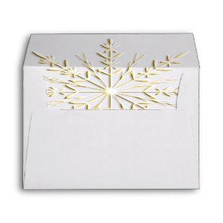 Gold Snowflake RSVP Response Card Envelope