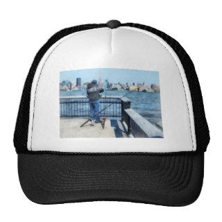 Man Fishing Off Hoboken Pier Trucker Hat