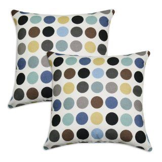 Chooty p17setk263 Great Spot Blue 17 by 17 Inch Fiber Pillow, Set of 2   Throw Pillows
