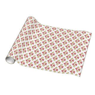 Gold and Red Flowers Gift Wrapping Paper