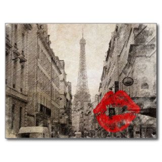Vintage Paris Eiffel Tower Postcard