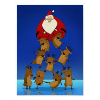 Santa & Reindeer Print