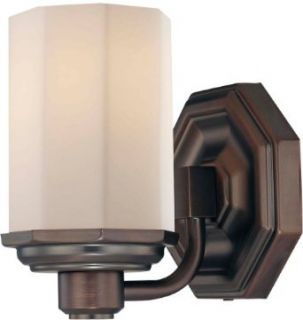 Minka Lavery 6421 Contemporary / Modern Single Light Bath from the Falstone Collection, Dark Brushed Bronze   Vanity Lighting Fixtures  