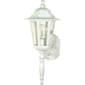 Glomar Cornerstone 1 Light 18 in. Wall Lantern   with Clear Seed Glass finished in White HD 985
