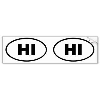 Hawaii HI oval Bumper Stickers