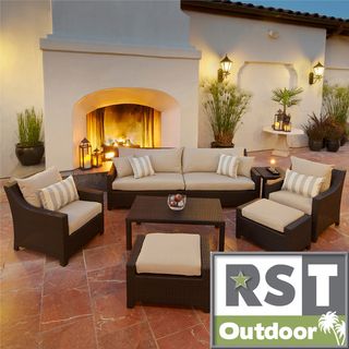 RST Slate 8 piece Sofa, Club Chair and Ottoman Patio Furniture Set Outdoor model OP PESS7 SLT K RST Brands Sofas, Chairs & Sectionals