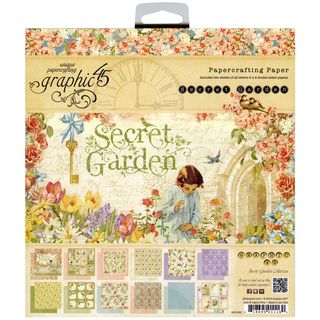 Secret Garden Double Sided Paper Pad 8"X8" 26 Sheets   26 Designs/1 Each Graphic 45 Paper Packs