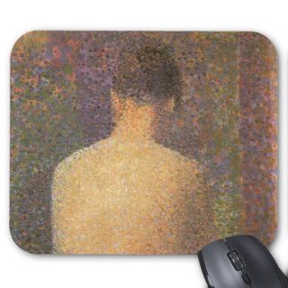 Model Behind by Seurat, Vintage Pointillism Mousepad