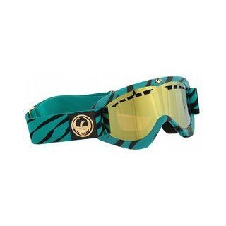 Dragon DXS H TEAL ZEBRA Snow Goggles   Gold Ionized + Amber Replacement Lens  Ski Goggles  Sports & Outdoors