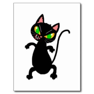 Funny angry cat accessories   black cat, grumpy postcard