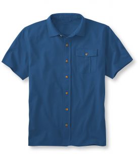 Carefree Unshrinkable Button Front Polo, Traditional Fit With Pocket