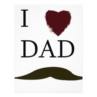 I Love Dad Mustache Letterhead Template