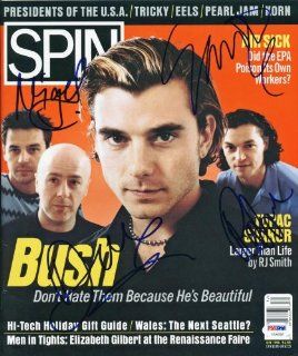 BUSH (4) ROSSDALE, PULSFORD, PARSONS & GOODRIDGE AUTHENTIC SIGNED SPIN MAGAZINE CERTIFICATE OF AUTHENTICITY PSA/DNA #U14332 Entertainment Collectibles