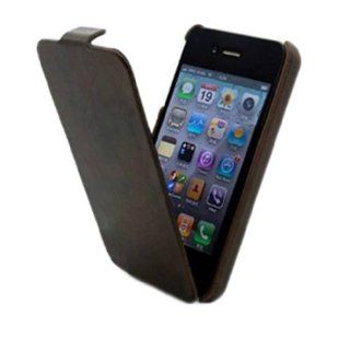 Generic Genuine Cattle Oil Leather Flip Hard Case For iPhone 4/4S,Brown,K 036 Brown 4s Cell Phones & Accessories