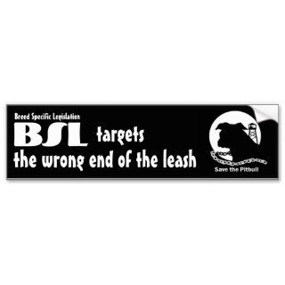 BSL Breed Specific Legislation, Save Pitbull Dog Bumper Sticker