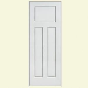 Masonite Safe N Sound Glenview Smooth 3 Panel Craftsman Solid Core Primed Composite Prehung Interior Door 19587