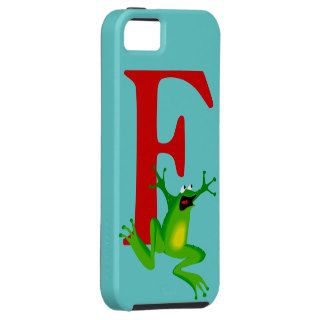 Monogram initial letter F cute frog cartoon custom iPhone 5 Case