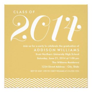 2014 Graduation Party Invitation  Chevron Stripes