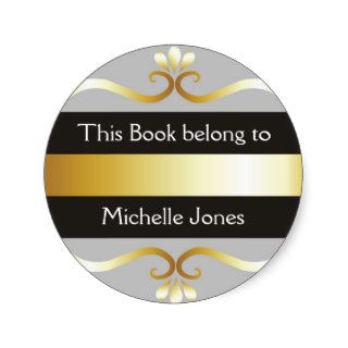 Gold Silver Gray This Book Belongs To Bookplates Stickers