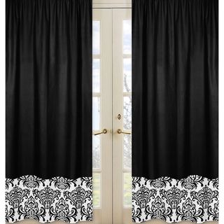 Black and White Isabella 84 inch Curtain Panel Pair Sweet Jojo Designs Curtains