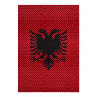 Flag of Albania with Carbon Fiber Effect Invite